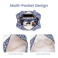 thumbnail image 6 of Floral Corduroy Duffle Bag for Women Winter Carry on Weekender Bags Gym Tote Personal Item Bag for Spirit Airlines Approved Underseat, Blue, 6 of 9