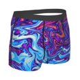 thumbnail image 3 of Balery Swirl Print Blue Purple Men's Boxer Briefs, Soft and Breathable Cotton Underwear with nylon Waistband-Large, 3 of 9