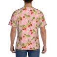thumbnail image 3 of Vsdgher Strawberry Floral Print Men's Dry Fit Mesh Athletic Shirts Moisture Wicking Tennis T-Shirt Tops, 3 of 9