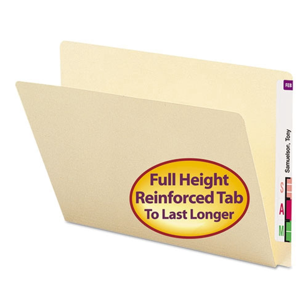 Smead, SMD24250, End Tab File Folders with Extended Tab, 100 / Box, Manila