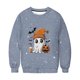 thumbnail image 4 of Ailaofu Women's Halloween Printed Round Neck Casual Sports Long Sleeve Sweatshirt Top Sweatshirt Loose Soft Long Sleeve Pullover Tops, 4 of 6