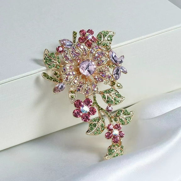 Exquisite Fashion Colorful Zirconia Flower Brooch For Men, Stage Dress Pin Accessories, Souvenir Jewelry, Ideal choice for Gifts