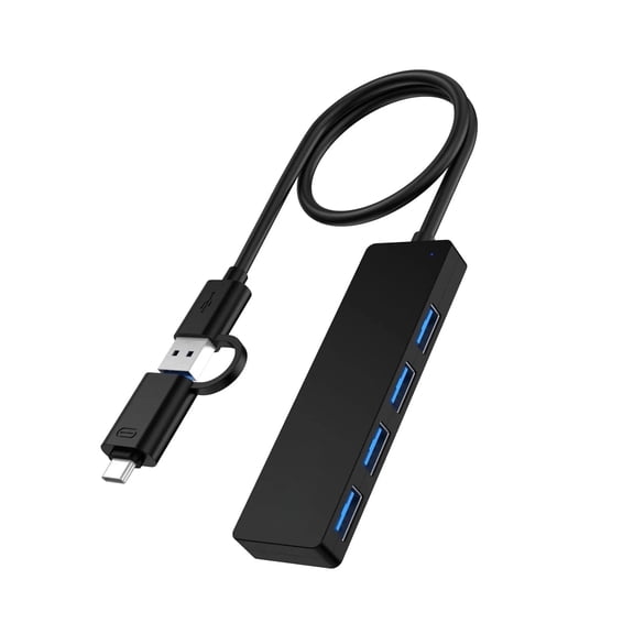 TOTU USB 3.0 Hub, 4-Port USB Hub with USB to USB C Adapter
