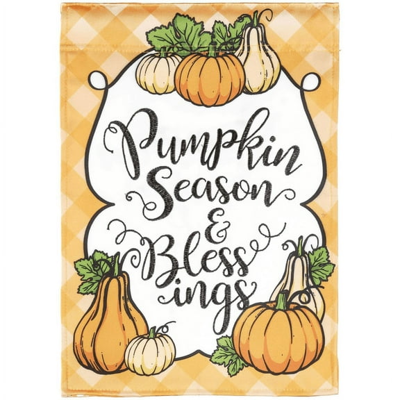 Magnolia Gardens M011671 13 x 18 in. Pumpkin Season Applique Plus Garden Flag