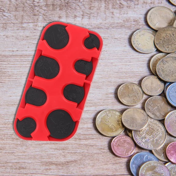 Supvox Red Coin Storage Container Waterproof Coin Holder for Home and Office