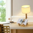 thumbnail image 4 of Lámpara de mesa creativa de robot de madera maciza de estilo europeo, regalo nórdico, lámpara de noche para dormitorio de madera de estilo americano, 4 of 5