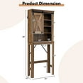 thumbnail image 4 of Costway Toilet Storage Rack with Sliding Barn Door & Adjustable Shelves, Rustic Brown, 4 of 10