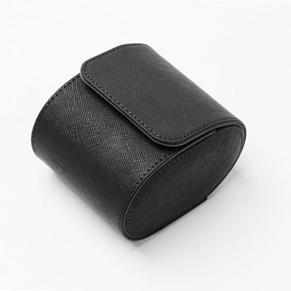 1 Slots Grids Watch Box Roll Travel Case Chic Portable Vintage Leather Display Storage Boxes High Quality Gift Watch Case (1 grid - Black)