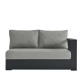 thumbnail image 5 of Modular Lounge Loveseat Sofa, Grey Gray, Aluminum Metal, Outdoor Patio Balcony Cafe Bistro Garden Hospitality Restaurant, Modern Contemporary HB36552, 5 of 9