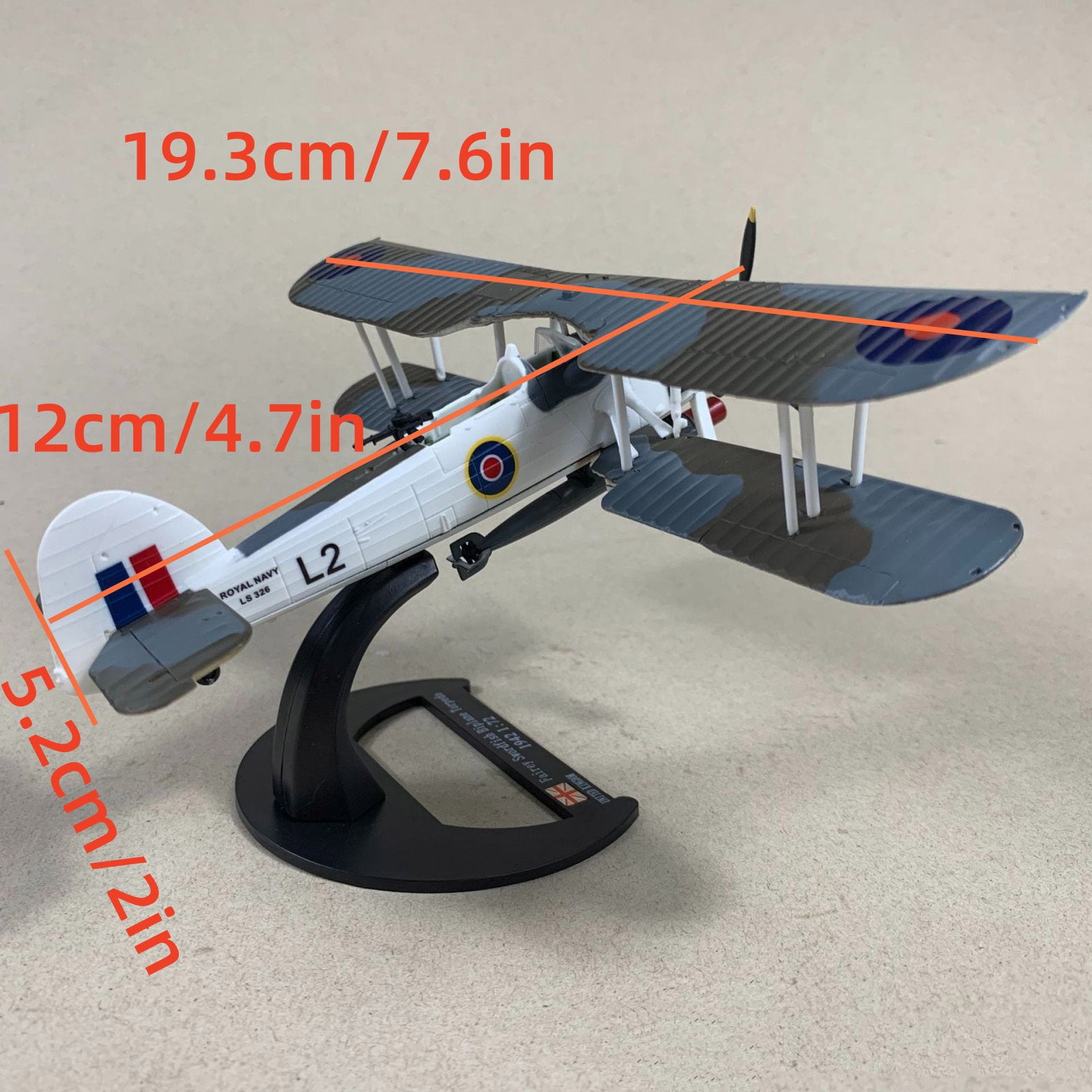 WWII Fairey Swordfish Diecast Alloy Model Airplane for Office Desk, Detailed Restoration, Aviation History Collectible