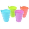 Ostrifin 4 x Children Sip a Cup Tumblers with Built in Straw Plastic Sippy Cup