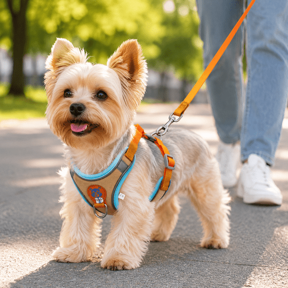 Small Dog No Pull Harness, Breathable Adjustable Reflective Walking Vest, Comfort Anti-Pull Pet Harness with 39.37 Inch Leash, Safety Outdoor Gear for Puppy Daily Walks