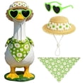 thumbnail image 2 of Fmbmuo Tropical Porch Goose Outfit 23 Inch Green Outdoor Decor, Full Set Clothes Soft Polyester Goose Costume for Outdoor Patio Yard Lawn Decor, 2 of 5