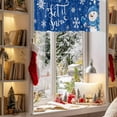 thumbnail image 3 of Christmas Snowman Valance Curtain for Windows Winter Showflake Blue Curtain Valances Short Window Treatments Panels for Kitchen Bathroom Laundry Room Basement 56 x 16 Inch, 3 of 7