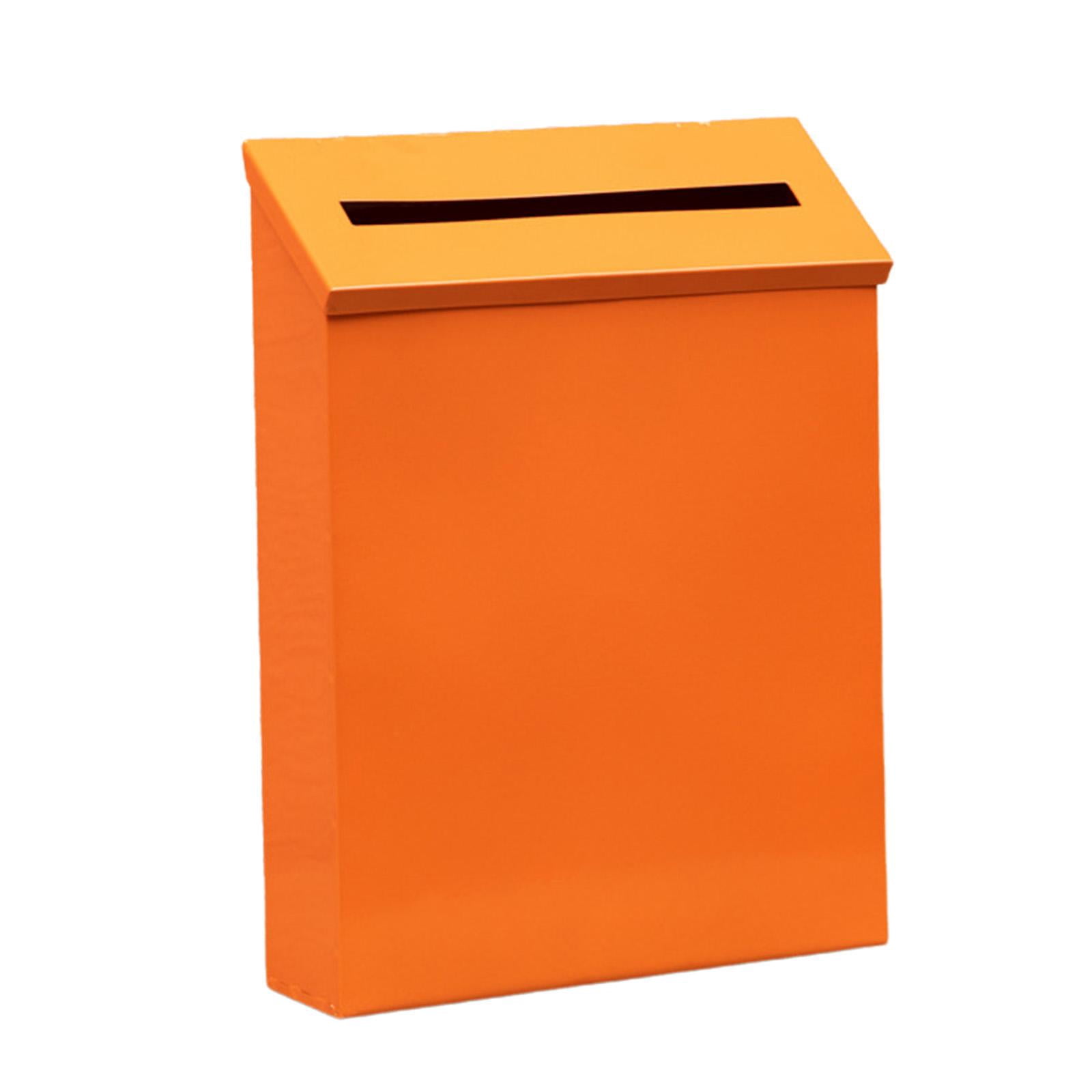 Wall Mount Mailbox Metal Postbox Newspaper Holder Box for Outside Front Door Orange