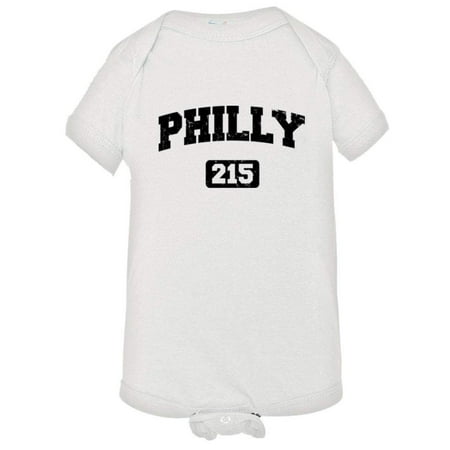 

PleaseMeTees™ Baby Philly 215 Area Code Philadelphia Distressed HQ Jumper