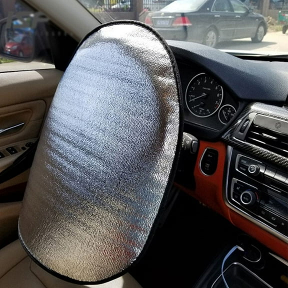 Homoyoyo Steering Wheel Sun Shade Silver Aluminum Foil 1Pcs 19.7X18.1X0.1In