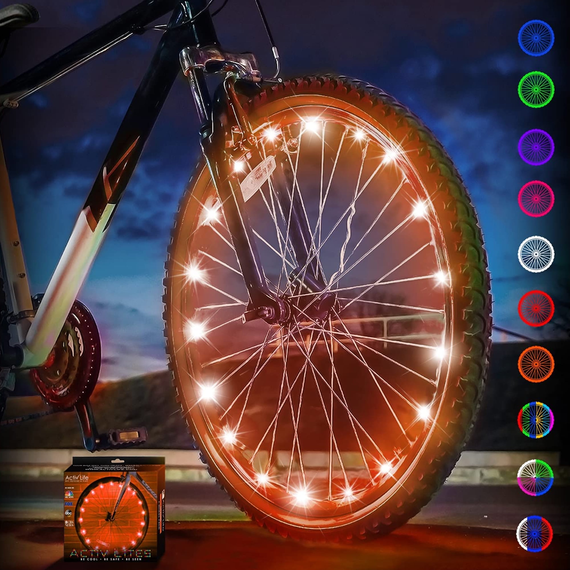 front & rear & wheel bike lights set aluminium silicone light-BATTERY INCLUDED 