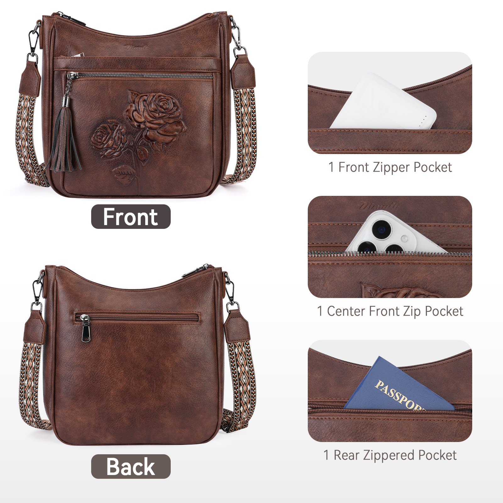 APHISON Crossbody Bags Casual Sling Backpack for Women, Shoulder Bag Travel Bag Cross Body Purses Bags with Adjustable Strap