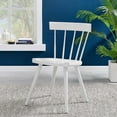 thumbnail image 4 of Side Dining Chair, Set of 2, White, Wood, Modern Contemporary Farmhouse Coastal, Kitchen Room Cafe Bistro Restaurant Hospitality, 4 of 10