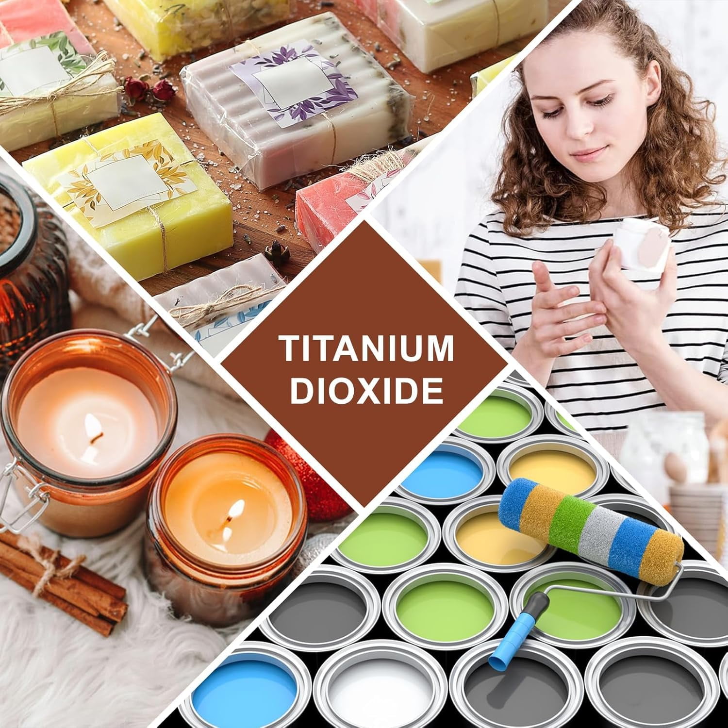 EYAEYAO Titanium Dioxide TiO₂ 1 lb - Premium Whitening Colorant for Soap Making, Craft Paints, DIY Handmade Goods & Homemade Cosmetics
