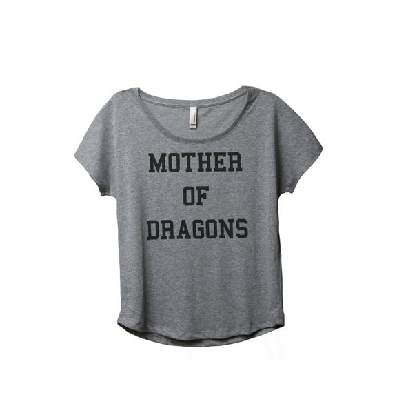 Thread Tank Mother of Dragons Women's Relaxed Slouchy Dolman T-Shirt Tee Heather Grey Small