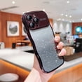 thumbnail image 3 of Case for iPhone 15 Pro Max with Full Camera Lens Protector, Clear Gradient Glitter Sparkle Luxury Electroplated Wave Edge TPU Bumper Non-Yellowing Shockproof Slim Cover for iPhone 15 Pro Max, Black, 3 of 9