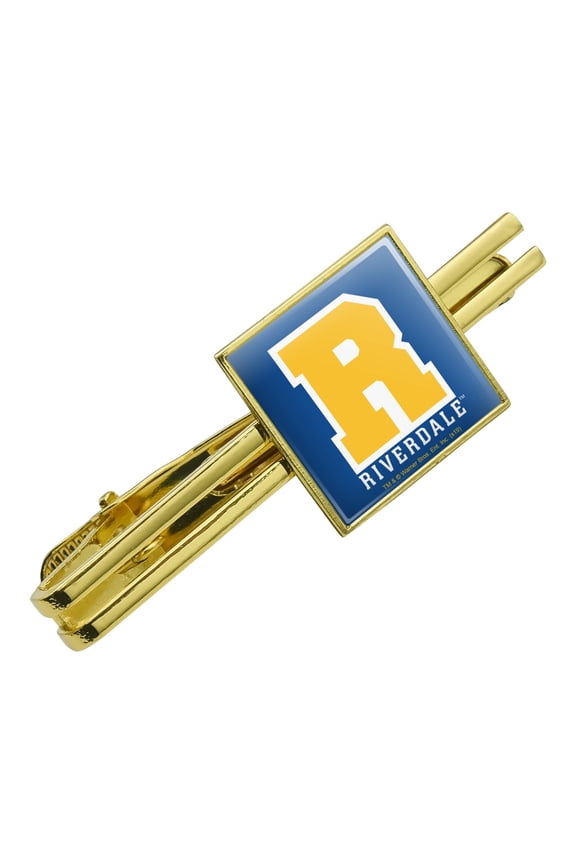 Riverdale Varsity Letter Square Tie Bar Clip Clasp Tack- Silver or Gold