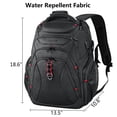 thumbnail image 2 of Mochila KROSER para portátil de viaje de 17,3", repelente al agua, negra, 2 of 8
