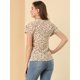thumbnail image 5 of INSPIRE CHIC Blusa Informal Con Cuello En V Y Manga De Casquillo Superior Con Estampado Floral Para Mujer Blanco XS, 5 of 6