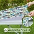 thumbnail image 6 of Square Tablecloth with Elastic Edges 34 * 34 Inch Pioneer Waterproof Rose Floral Pattern Table Cover Washable Indoor and Outdoor for Party Kitchen Dinner Banquet Patio Picnic, 6 of 6