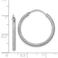 thumbnail image 3 of Sterling Silver Rhodium-plated Laser Cut Endless Hoop Earrings, 3 of 3