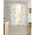 thumbnail image 4 of Spring Floral Sheer Curtains 39 Inch Length 2 Panels Set for Living Room/Bedroom, Watercolor Flowers Leaves Tree Branches Beige Kitchen Curtains Grommet Curtains Window Treatments 27.5"x39"x2, 4 of 7