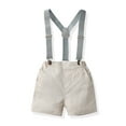 thumbnail image 5 of Kids Toddler Boys Shorts Set Casual Short Sleeve Shirt Vacation Style Tops Suspender Shorts With Tie Gentleman Two Piece Clothes Set Summer Outfits,Size 18 Months 24 Months, 5 of 7