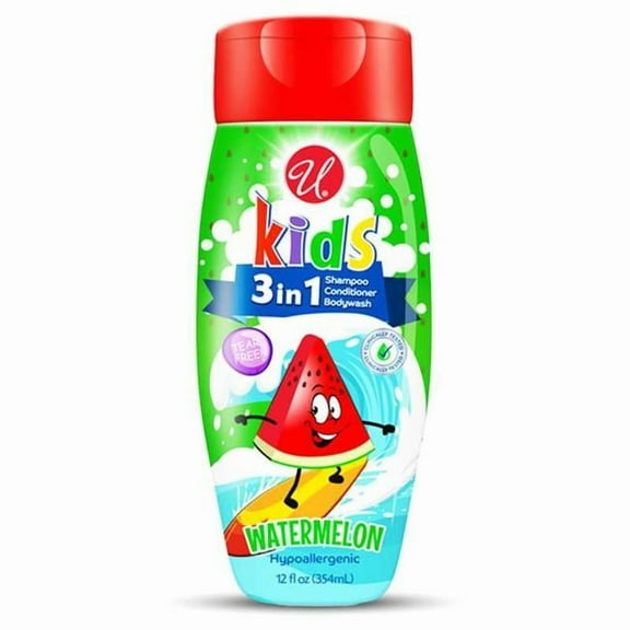 DDI 2374816 Kids 3-in-1 Shampoo, Conditioner & Body Wash - 12 oz, Watermelon - Case of 24
