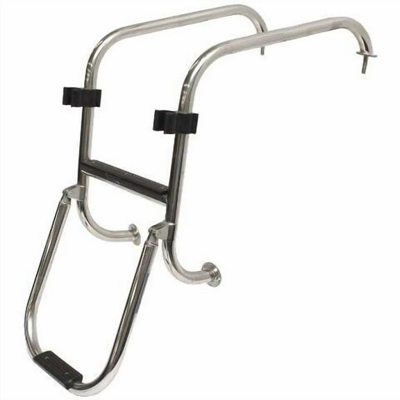 Basscat Boat Folding Boarding Ladder 49503 | 2-Step Polished Stainless Steel