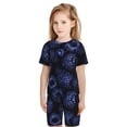 thumbnail image 5 of Balery Blue-Purple Raspberries Conjunto de Pijama Infantil de Manga Corta con Estampado – Ropa de Dormir de Algodón Suave-Large, 5 of 5