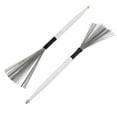 thumbnail image 2 of Drum Brush, Maple Rubber Steel Wire Instrument Brush 2PCS Compact  For Drummer, 2 of 7