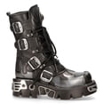 thumbnail image 3 of New Rock 591-S2 Black/Silver Gothic Leather Flame Boots 42, 3 of 8