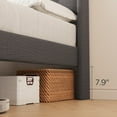 thumbnail image 3 of Noelse 3-Piece Bedroom Furniture Set, Full Size Bed Frame with Upholstered Headboard & 2 Nightstands, Under Bed Storage, Noise-Free, Gray and Black, 3 of 16