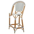 thumbnail image 6 of SAFAVIEH California Outdoor Patio Counter Stool, White/Navy, 6 of 11