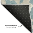 thumbnail image 4 of HomeRoots 669488 5 x 8 ft. Teal & Ivory Animal Print Washable Machine Made Rectangle Area Rug with UV Protection, 4 of 7