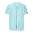 thumbnail image 3 of Dovford Men's Casual Button Down Shirts Short Sleeve Summer Shirts Wrinkle-Free Shirts Textured Beach Shirts, 3 of 5