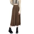 thumbnail image 1 of Txlixc Falda plisada de terciopelo para mujeres casual color sólido falda elástica de cintura a larga en otoño, adecuada para usar en la calle Txlixc moda, 1 of 9