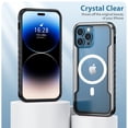 thumbnail image 3 of Slim Transparent Case for iPhone 15 Pro Max Magnetic Cover Compatible with MagSafe, Military Grade Protection Shockproof Anti-Scratch Crystal Clear Phone Case for iPhone 15 Pro Max, Grayblack, 3 of 9