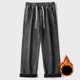 thumbnail image 5 of Pantalones de hombre, pantalones térmicos para hombre, pantalones de nieve, pantalones de invierno con forro polar cálido, pantalones vaqueros térmicos de felpa con pierna recta., 5 of 6