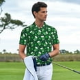 thumbnail image 3 of Yiaed Happy St. Patrick's DayPrint Men's Short Sleeve Polo Shirt,Golf Polo for Men Three-Button Golf Shirt Athletic Casual Collared T-Shirt- X-Large, 3 of 7