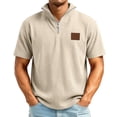 thumbnail image 2 of Sweatshirts For Men Long Sleeve Waffle Shirts Quarter Zip Loose Pullover Tops Lightweight Trendy Sweatshirts, 2 of 5