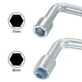 thumbnail image 4 of Uxcell 7mm & 8mm Metric L Shaped Angled Open Hex 6 Point Socket Wrench, Single Ended, 4 of 5