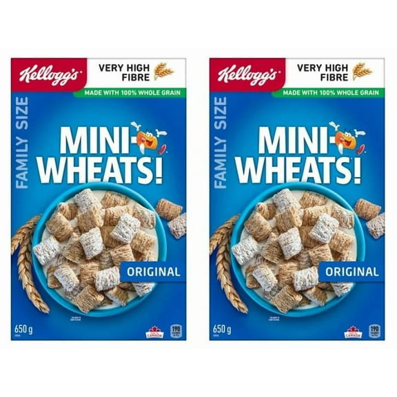 Kellogg's Mini-Wheats Cereal Original Family Size, 650g (2 Pack)